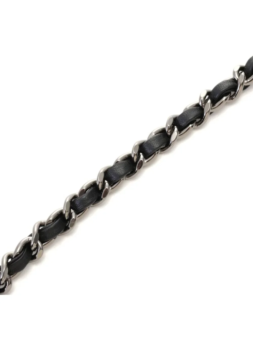 Chanel Chain Wallet Black Silver Tweed Shoulder Bag